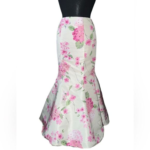 NWT Sherri Hill Pink Ivory Floral Skirt - Picture 3 of 7